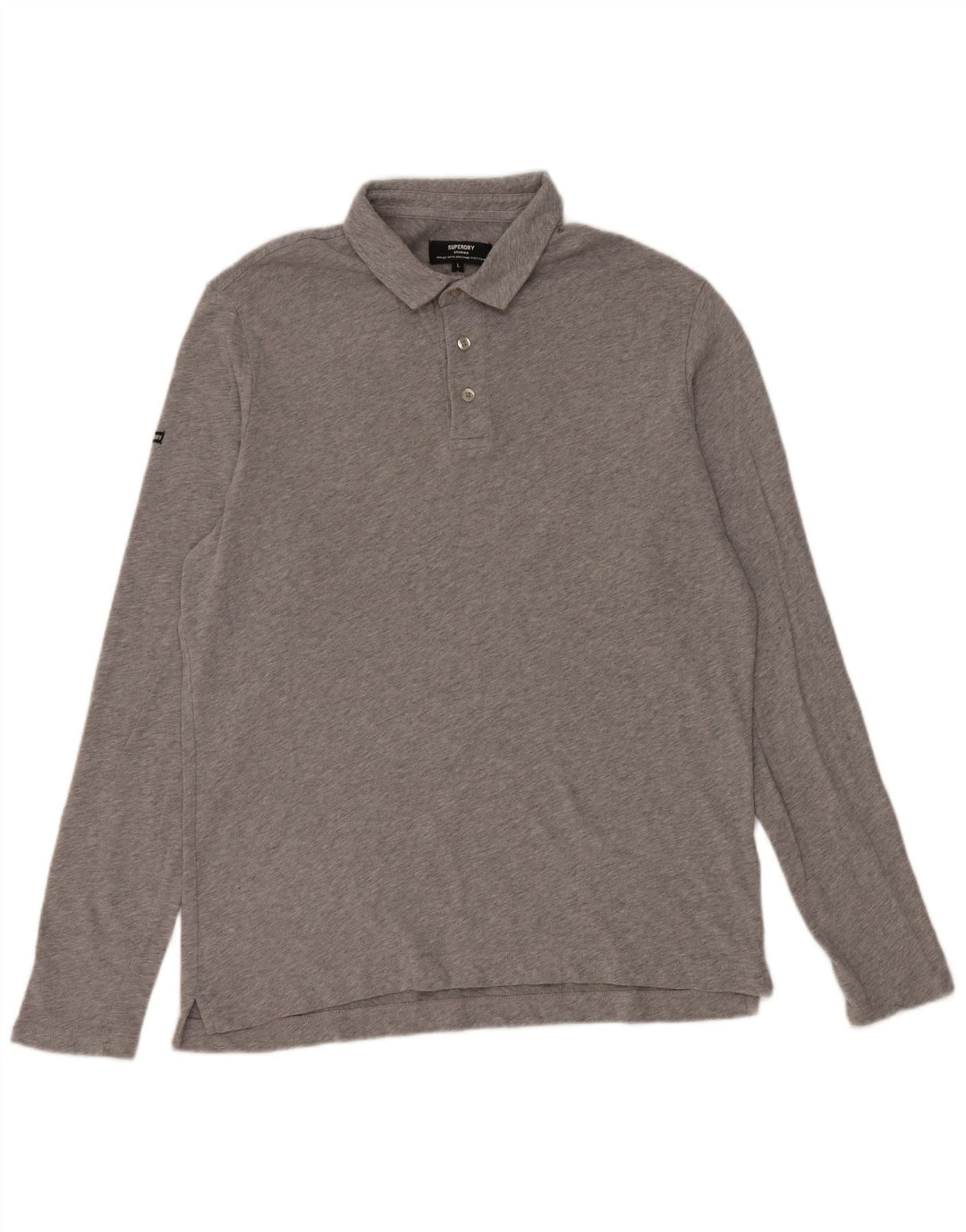 Ανδρικό μακρυμάνικο μπλουζάκι πόλο Superdry, μεγάλο γκρι βαμβακερό