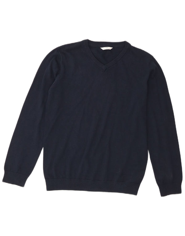 Marks & Spencer Boys πουλόβερ με λαιμόκοψη με V λαιμόκοψη 15-16 ετών Ναυτικό βαμβακερό