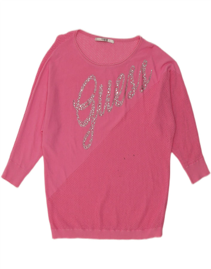 GUESS Γυναικείο Γυναικείο Φούτερ Jumper Φόρεμα UK 18 XL Ροζ