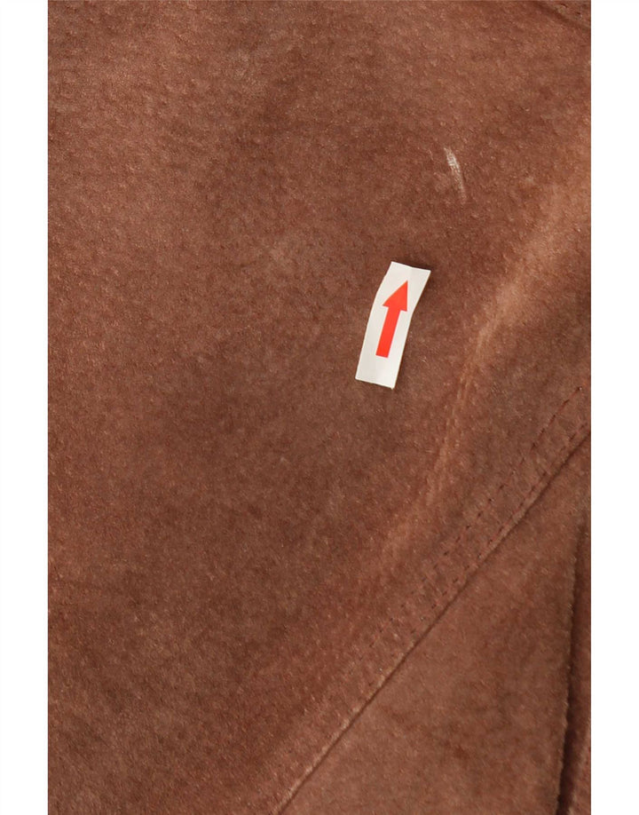 C&A Γυναικείο παλτό Canda Suede Windbreaker UK 16 Δερμάτινο μεγάλο καφέ