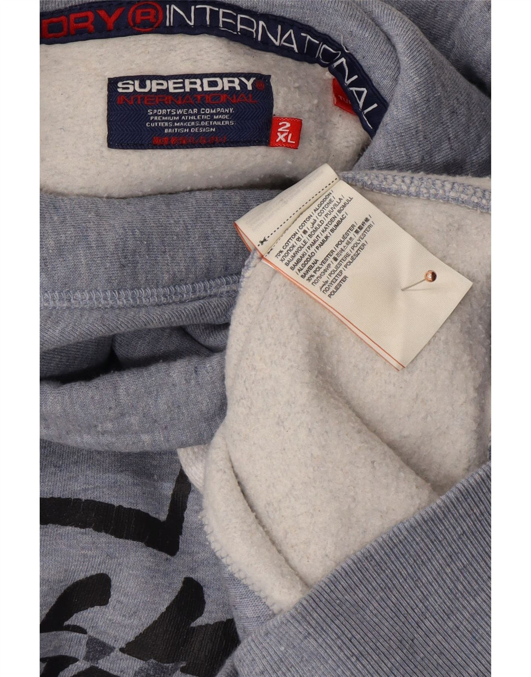 Ανδρικό γραφικό κουκούλα SUPERDRY 2XL Μπλε βαμβακερό