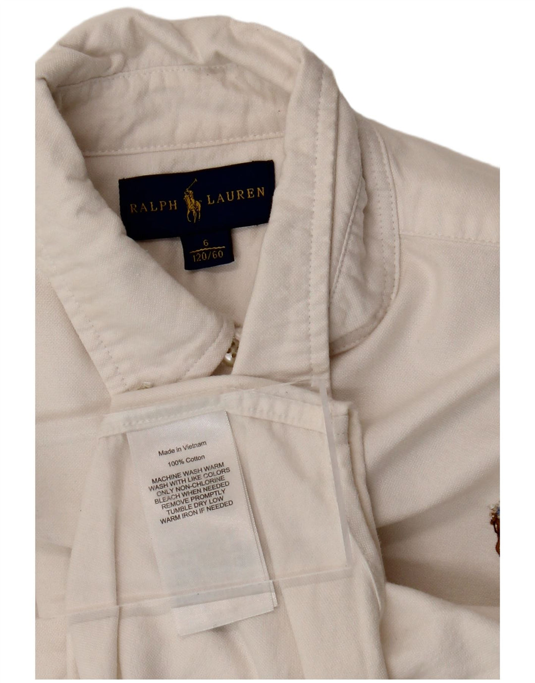RALPH LAUREN Boys Shirt 5-6 Years White Cotton