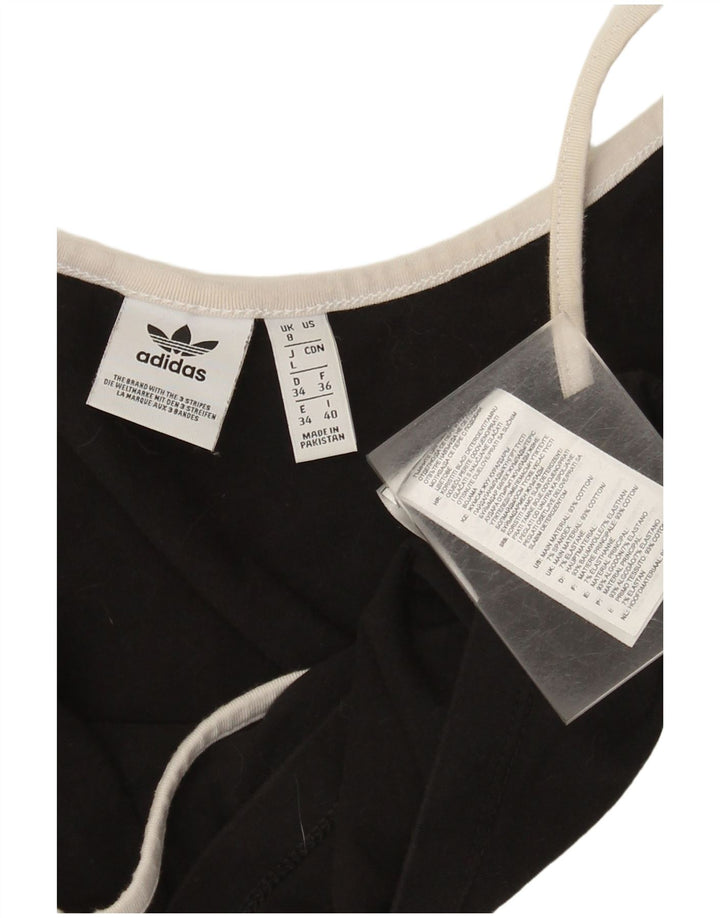 Adidas Γυναικείο Crop Cami Top UK 8 Small Black Cotton
