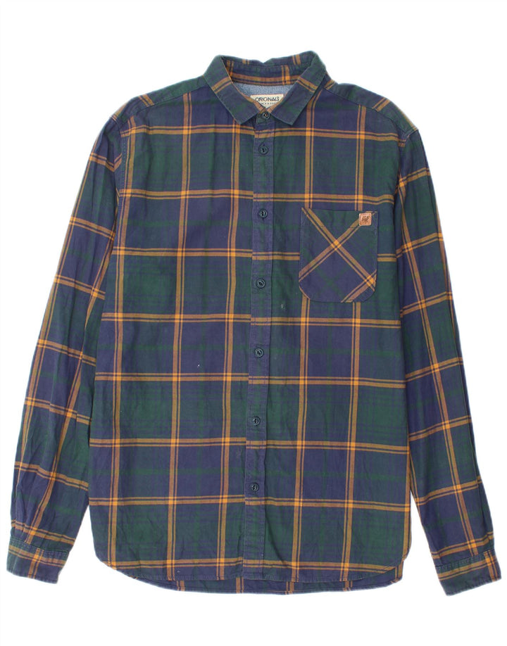 Jack & Jones Ανδρικό φανελένιο πουκάμισο μεγάλο μπλε καρό