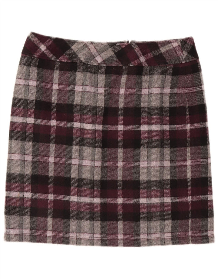 STEILMANN Γυναικεία ίσια φούστα UK 16 Large W38 Μπορντό Τσέκ