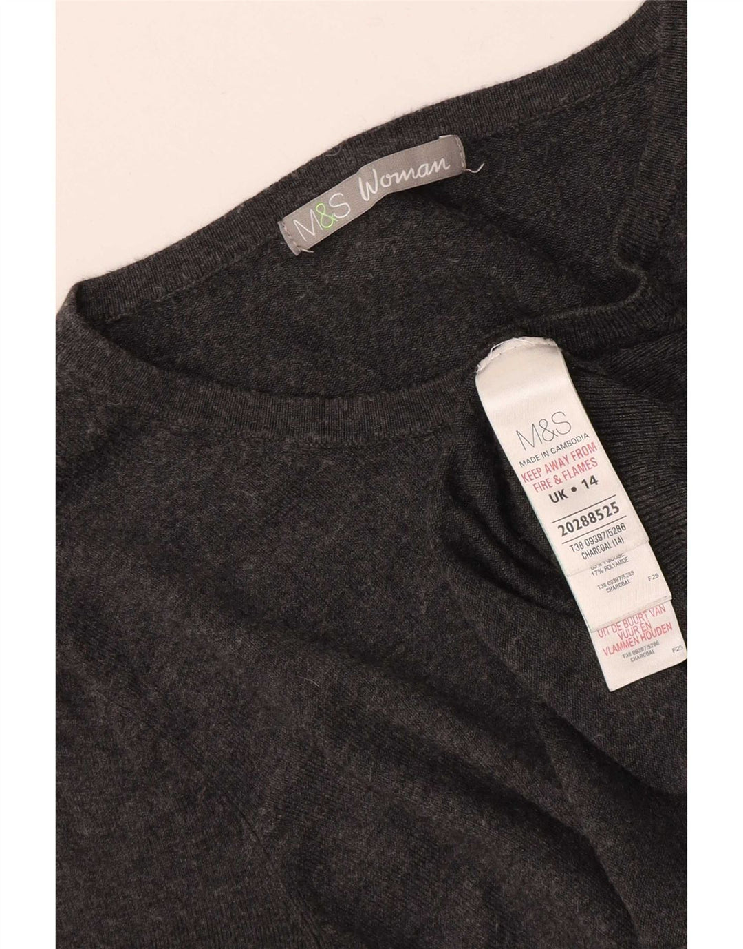 Marks & Spencer Γυναικεία ζακέτα πουλόβερ UK 14 μεσαίου γκρι βισκόζη