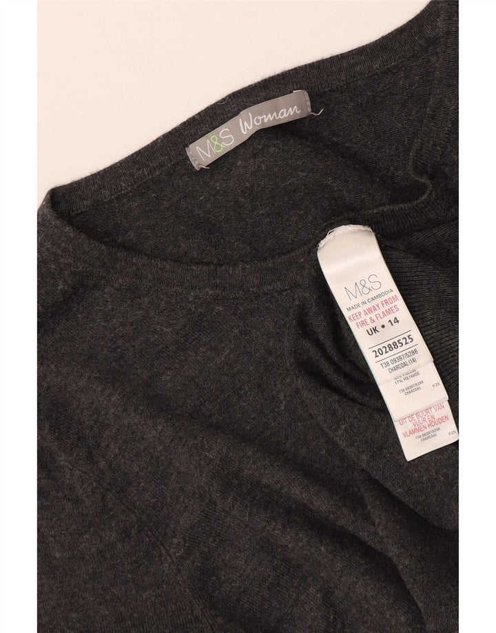 Marks & Spencer Γυναικεία ζακέτα πουλόβερ UK 14 μεσαίου γκρι βισκόζη