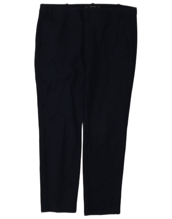 Zara Γυναικείο Slim παντελόνι Chino EU 40 Medium W30 L27 Navy Blue Cotton