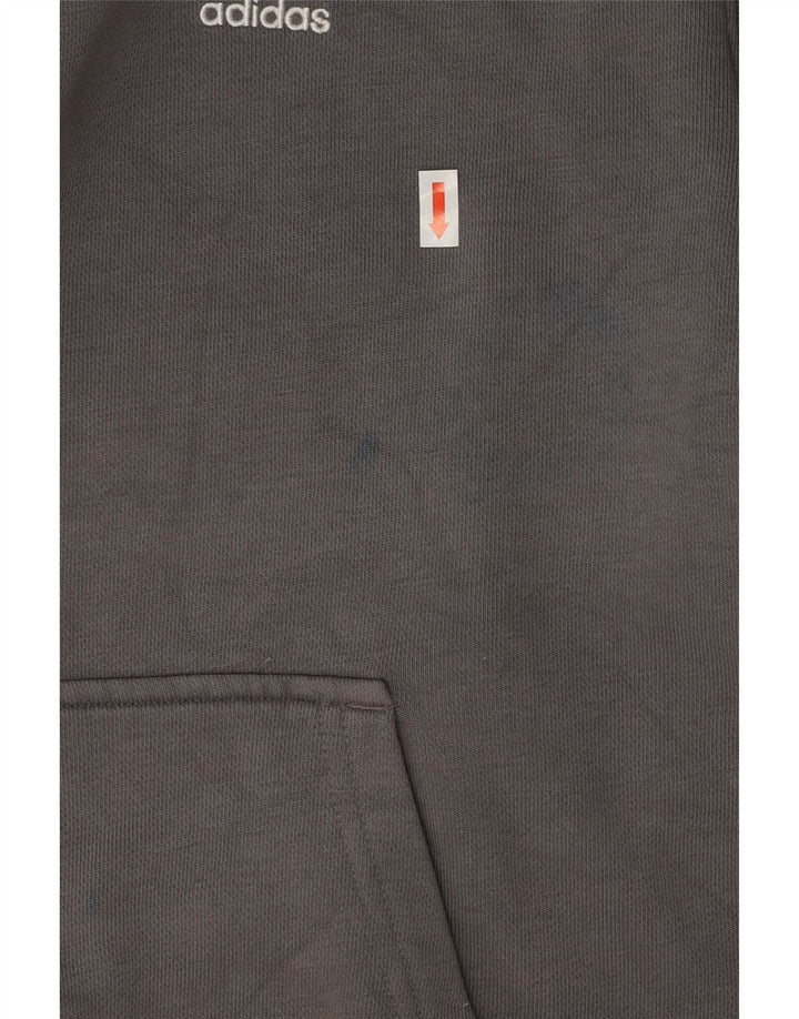 Adidas Ανδρικό Hoodie Jumper Μικρό γκρι βαμβακερό