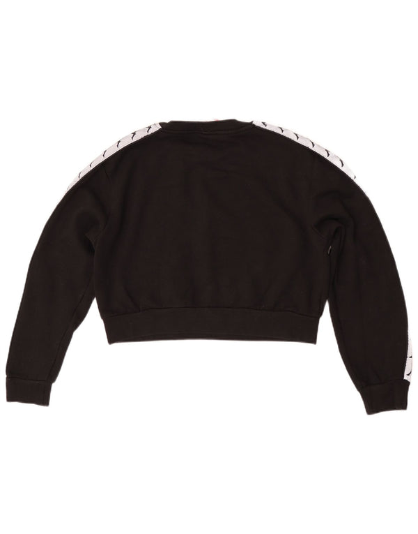 Kappa γυναικεία φούτερ υπερμεγέθη Crop Jumper UK 10 Small Black Colourblock