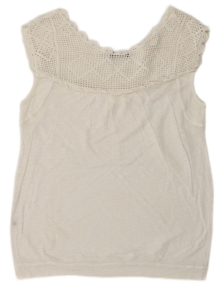 Massimo Dutti Γυναικεία Αμάνικη Μπλούζα Τοπ UK 16 Large White