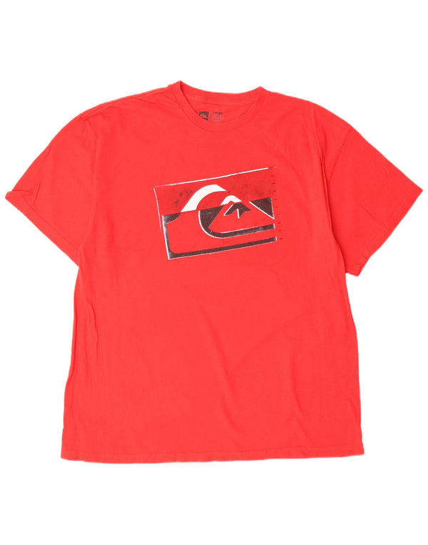 QUIKSILVER Mens Graphic T-Shirt Top XL Red Cotton