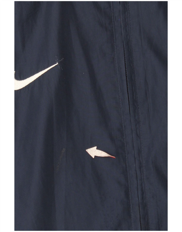 NIKE Girls Storm-Fit Rain Jacket 12-13 Years Large Navy Blue Colorblock