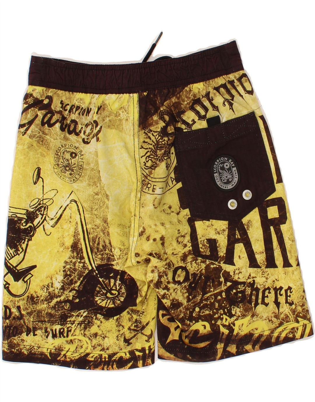 SCORPION BAY Boys Graphic Swimming Shorts 6-7 Years Medium  Yellow Vintage Scorpion Bay and Second-Hand Scorpion Bay from Messina Hembry 