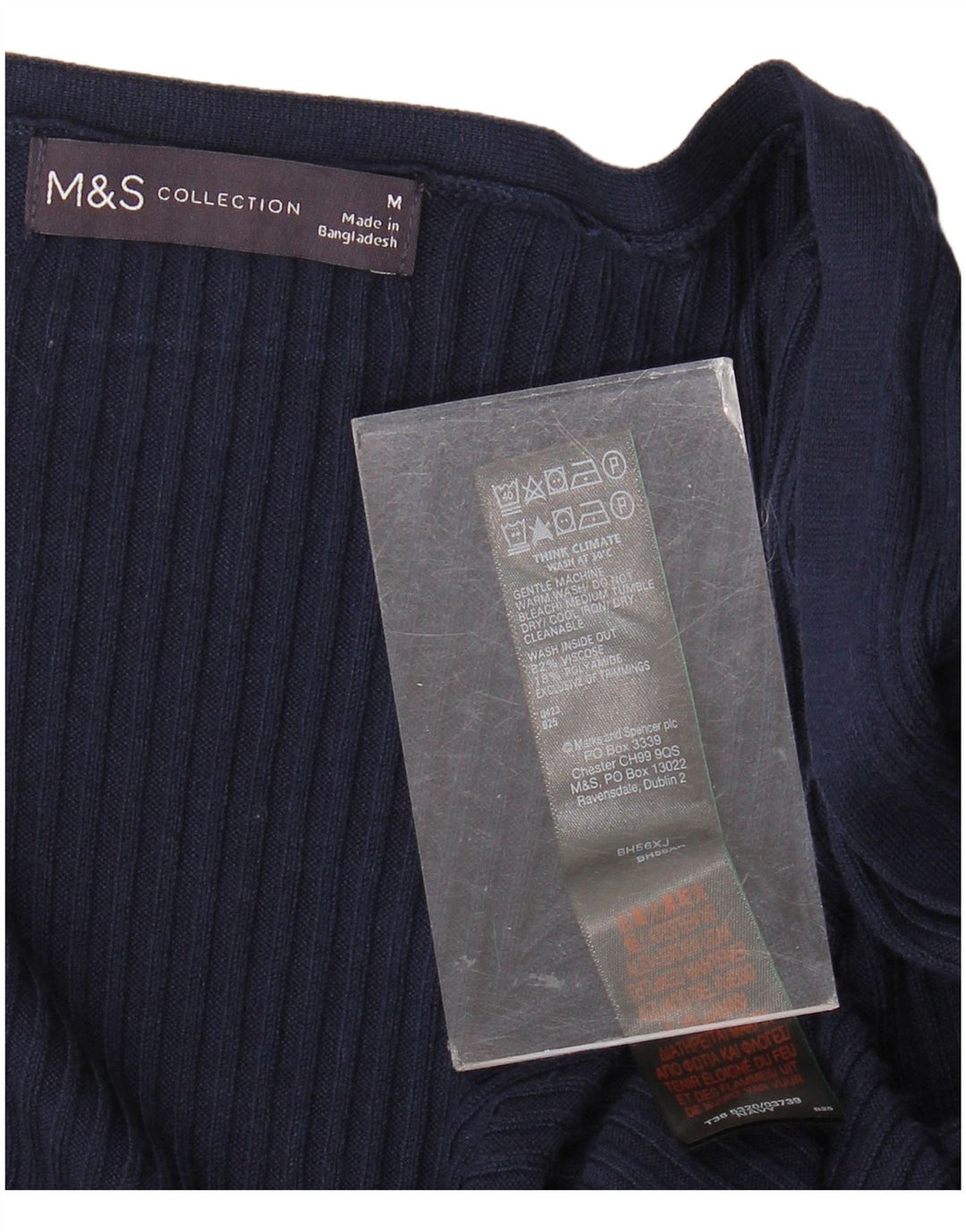 Marks & Spencer Γυναικείο πουλόβερ Longline Cardigan UK 14 Medium Navy Blue