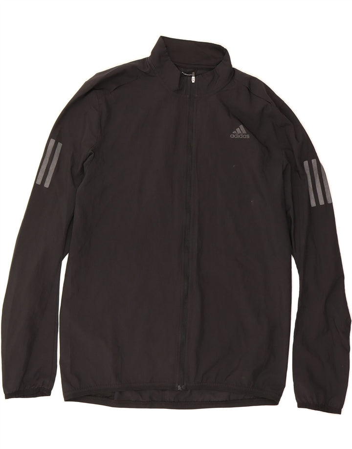 ADIDAS Mens Running Tracksuit Top Jacket Small Black Polyester Vintage Adidas and Second-Hand Adidas from Messina Hembry 