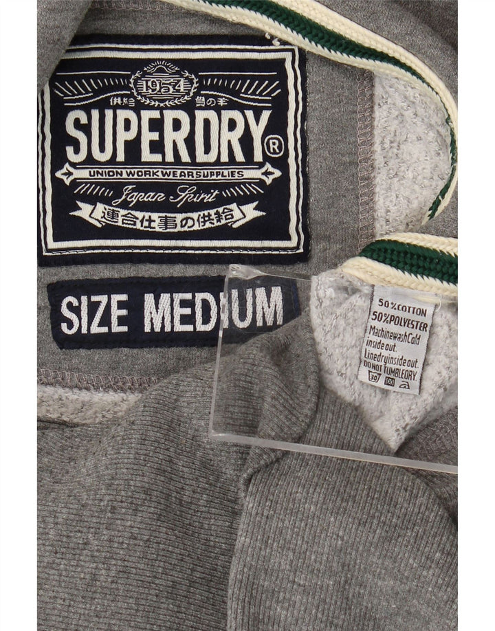 Superdry Γυναικεία αθλητική φόρμα με κουκούλα Top Jacket UK 14 Medium Grey Cotton
