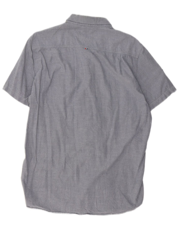 Ανδρικό κοντομάνικο πουκάμισο SUPERDRY XL Μπλε βαμβακερό