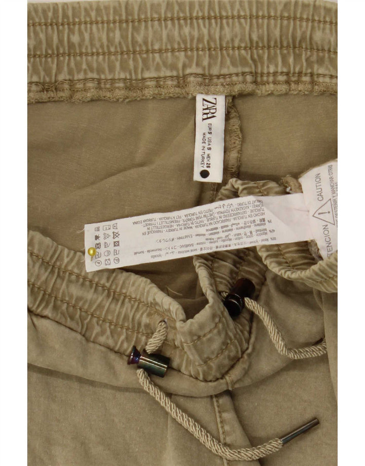 Zara Γυναικείο Παντελόνι Joggers Small W26 L26 Khaki Lyocell