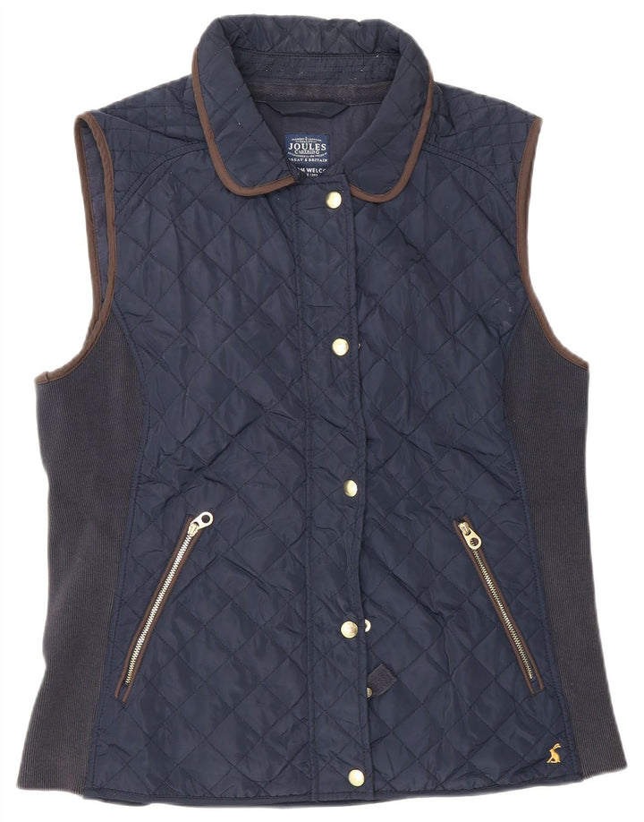 Joules Womens Quilted Gilet UK 16 Large Navy Blue Polyester