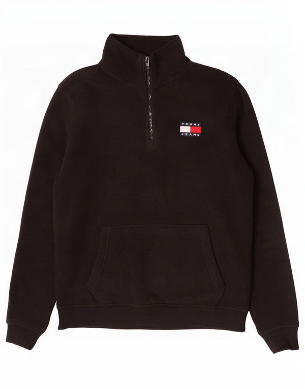 Tommy Hilfiger Ανδρικό φερμουάρ φλις λαιμόκοψη Μεσαίο μαύρο πολυεστέρα