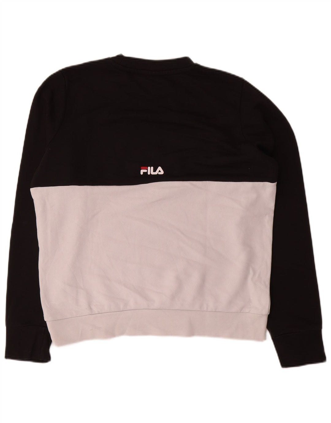 Ανδρικό γραφικό φούτερ Fila Small White Colourblock Βαμβακερό