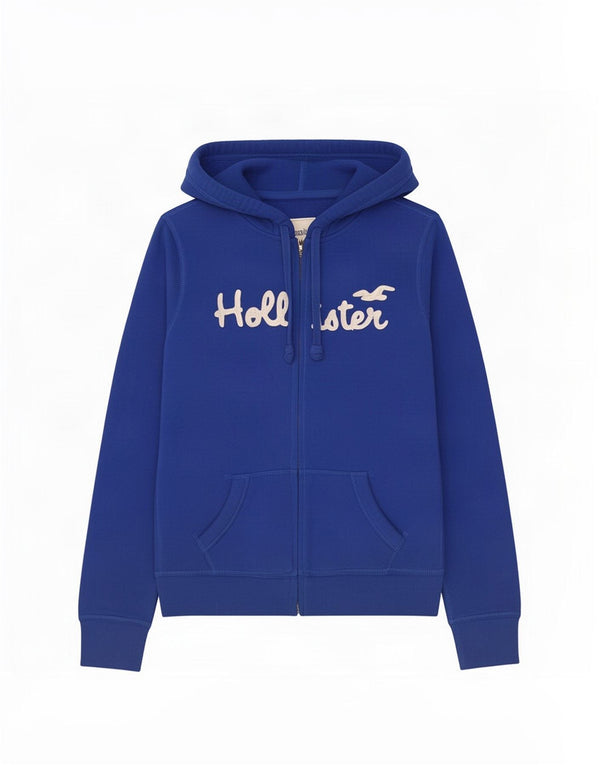 Hollister Γυναικείο πουλόβερ με κουκούλα με φερμουάρ UK 16 μεγάλο βαμβακερό