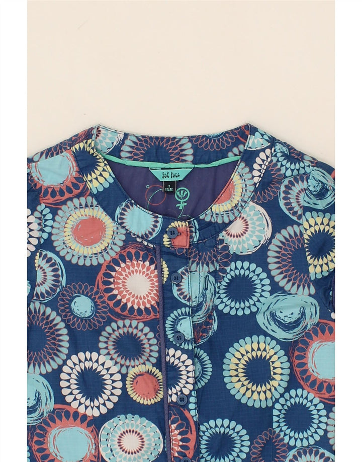FAT FACE Girls Shift Dress 8-9 Years Blue Geometric Cotton Vintage Fat Face and Second-Hand Fat Face from Messina Hembry 