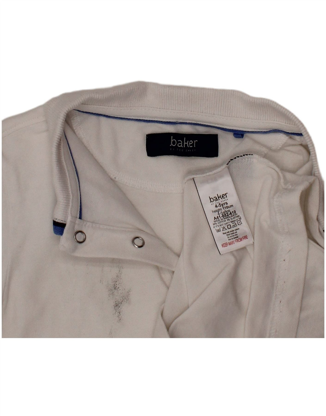 TED BAKER Μπλουζάκι πόλο αγοριών 4-5 ετών Λευκό βαμβακερό