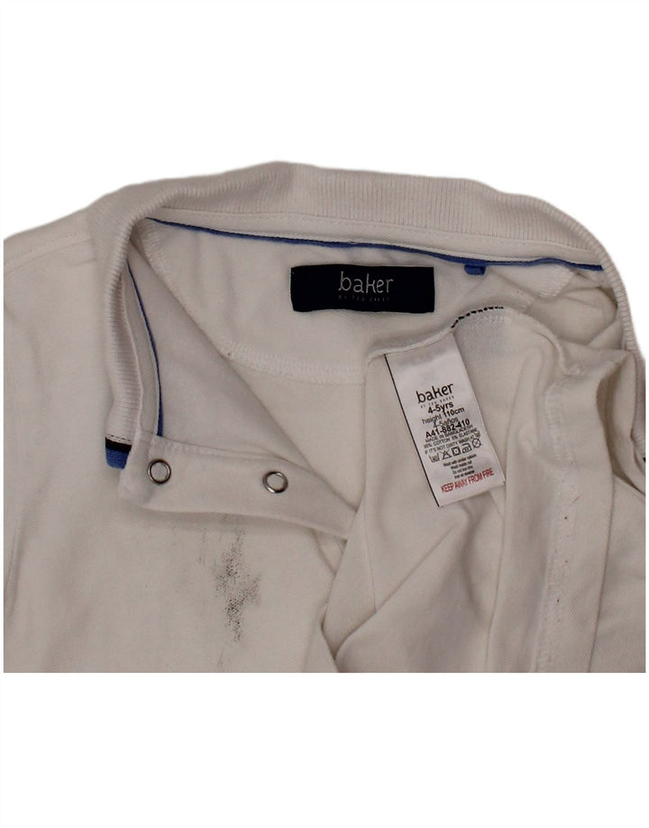 TED BAKER Μπλουζάκι πόλο αγοριών 4-5 ετών Λευκό βαμβακερό