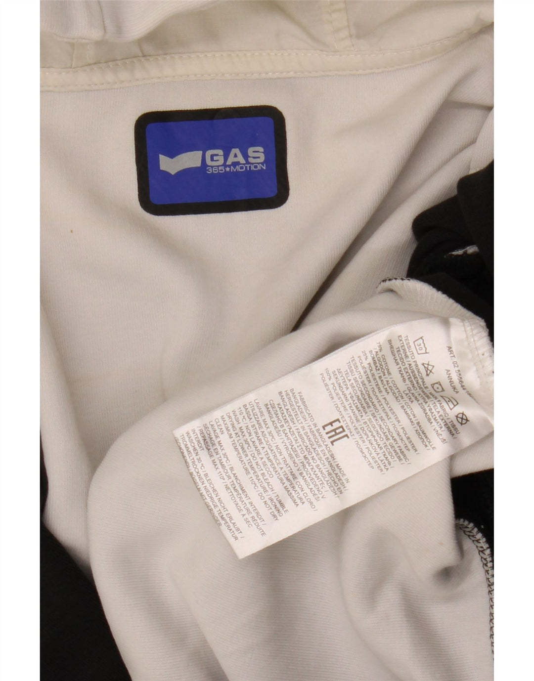 Γυναικείο πουλόβερ με κουκούλα με φερμουάρ GAS UK 14 μεσαίο μαύρο βαμβακερό χρώμα