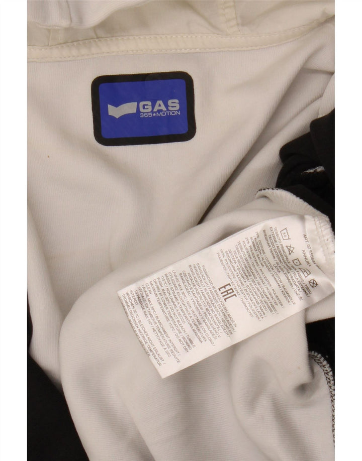 Γυναικείο πουλόβερ με κουκούλα με φερμουάρ GAS UK 14 μεσαίο μαύρο βαμβακερό χρώμα