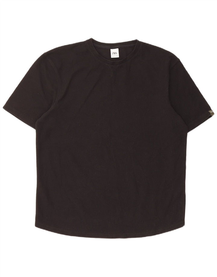 Ανδρικό T-Shirt Zara Top Large Μαύρο Πολυεστέρας