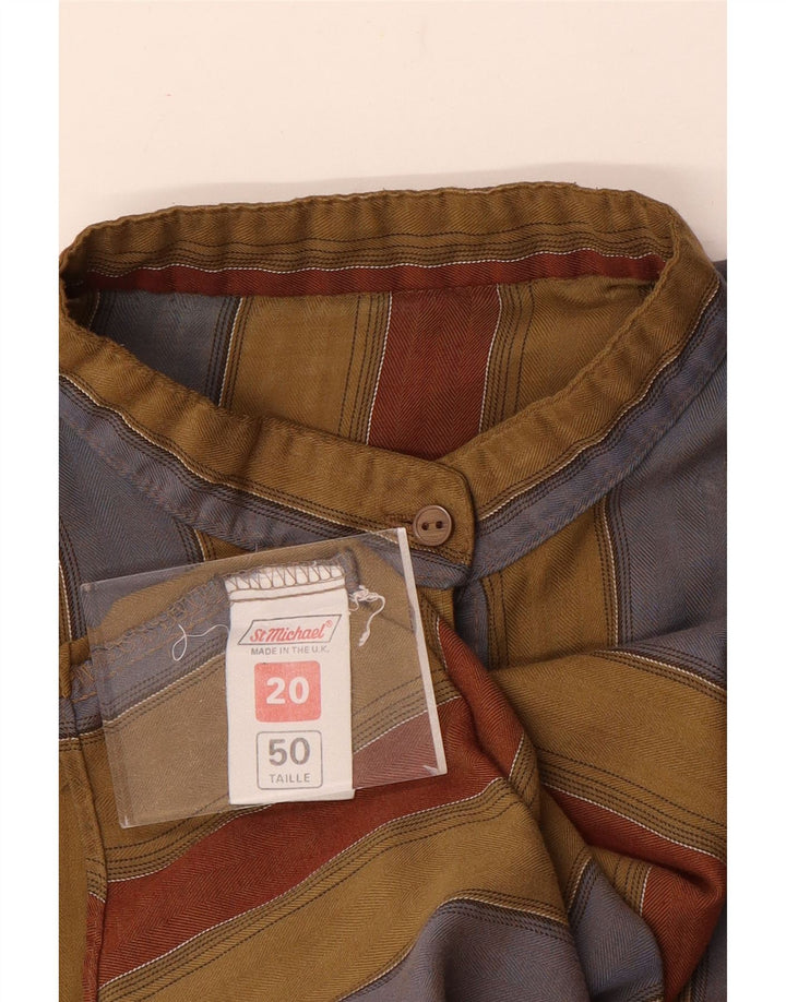 St Michael γυναικείο πουλόβερ πουκάμισο UK 20 2XL Πολύχρωμο ριγέ βαμβακερό