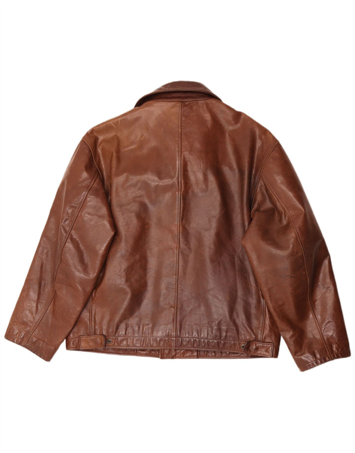 Herman & Sons Ανδρικό Δερμάτινο Μπουφάν IT 50 Large Brown