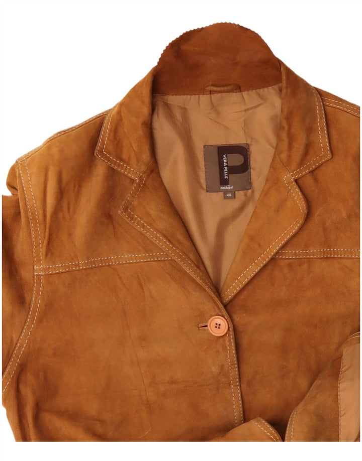 Conbipel Γυναικείο τζάκετ σουέντ σακάκι με 3 κουμπιά IT 46 Μεγάλο μπεζ δέρμα