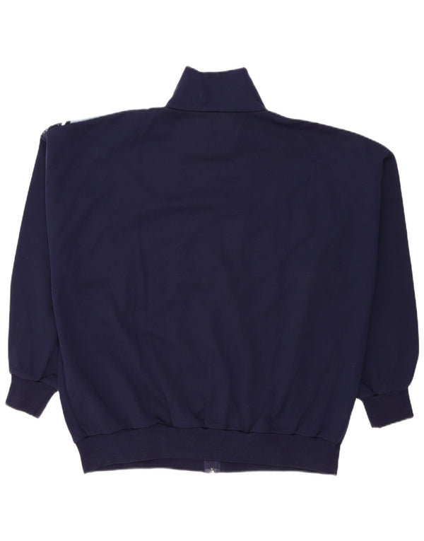 Vintage ανδρικό ζακέτα πουλόβερ UK 54 5XL Navy Blue Colorblock Πολυακρυλικό