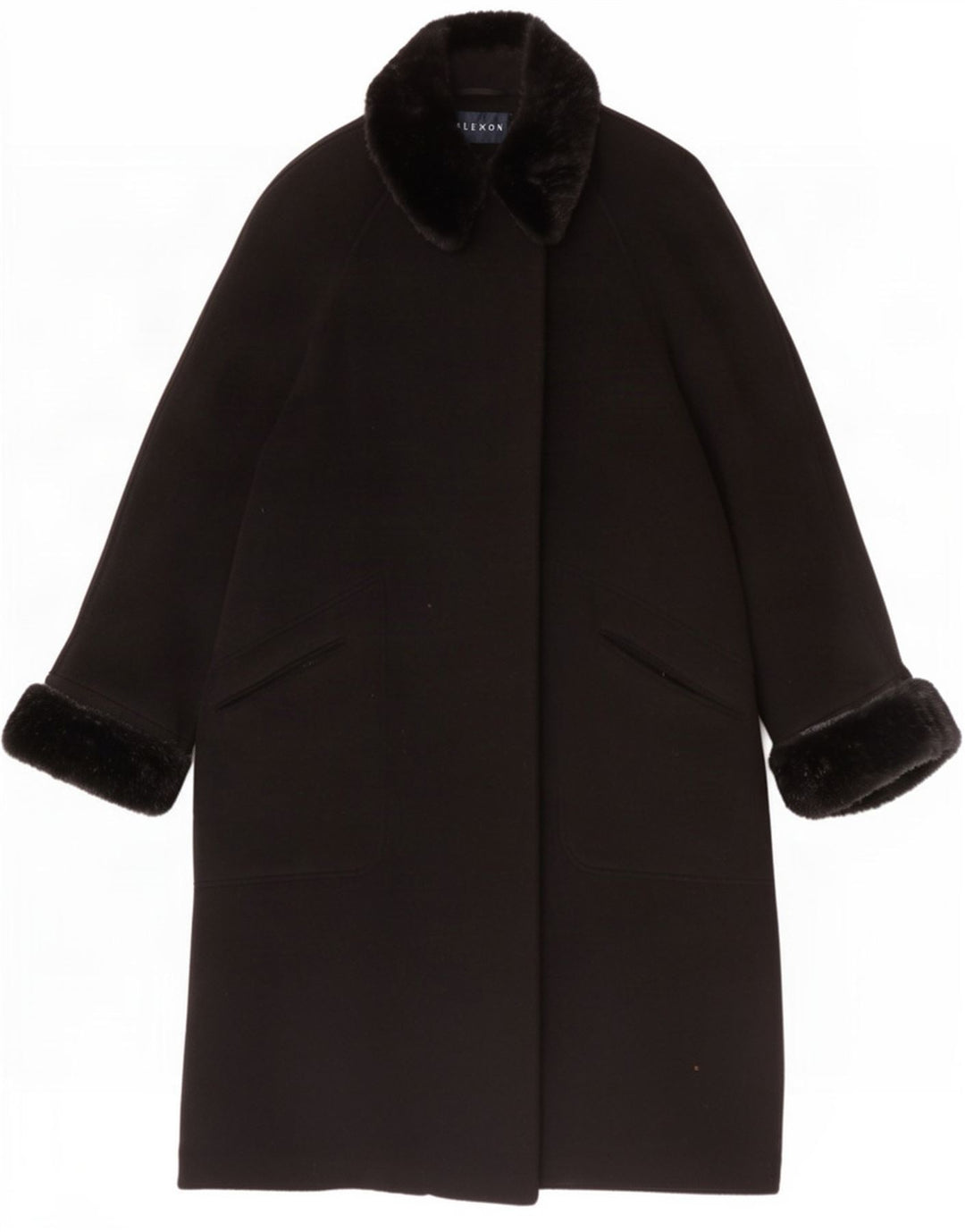 ALEXON Γυναικείο παλτό υπερμεγέθη UK 12 Medium Black Wool