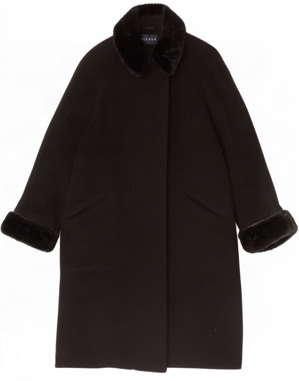 ALEXON Γυναικείο παλτό υπερμεγέθη UK 12 Medium Black Wool