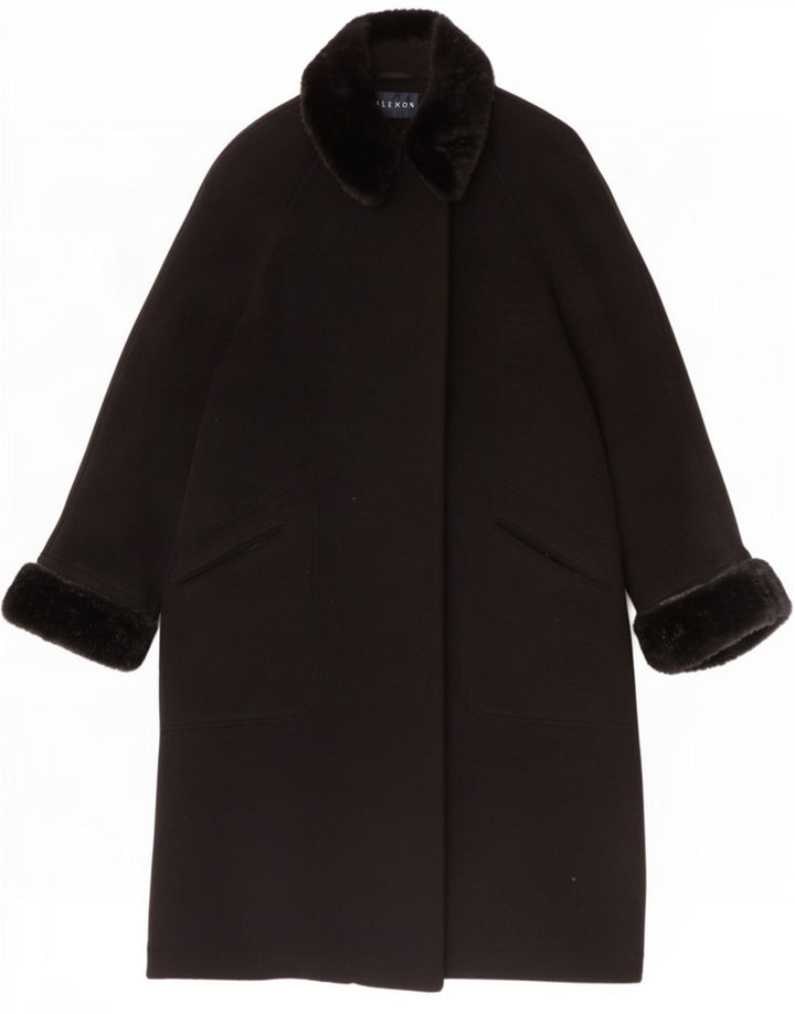 ALEXON Γυναικείο παλτό υπερμεγέθη UK 12 Medium Black Wool