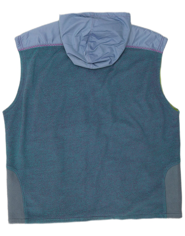 Vintage Ανδρική κουκούλα Fleece Gilet UK 42 XL Blue Colourblock