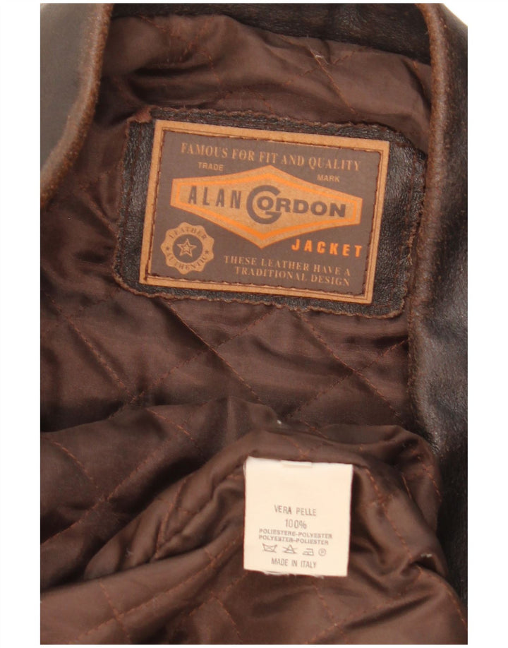 Alan Gordon Ανδρικό Δερμάτινο Μπουφάν UK 42 XL Καφέ Δερμάτινο