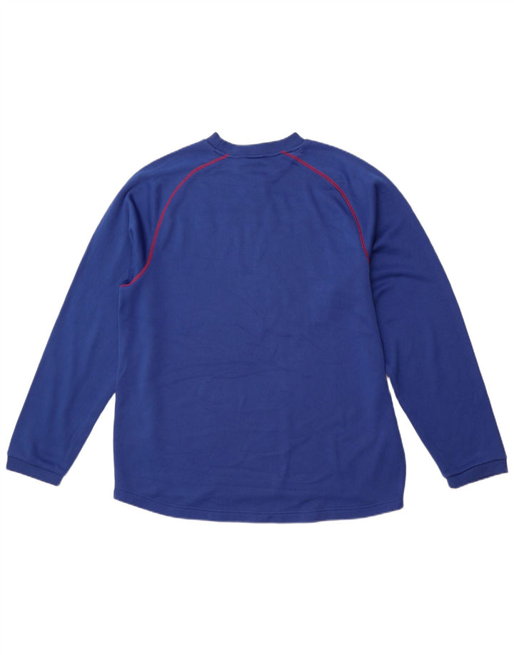 REEBOK Mens Giants Graphic Top Μακρύ μανίκι μεγάλο μπλε πολυεστέρας