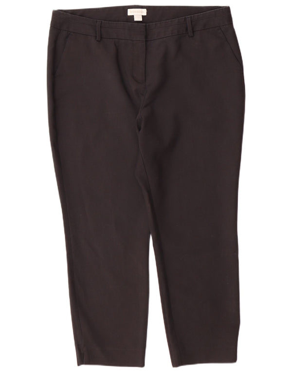 MONSOON Γυναικείο Slim Cropped Παντελόνι UK 16 Large W34 L24 Μαύρο βαμβακερό