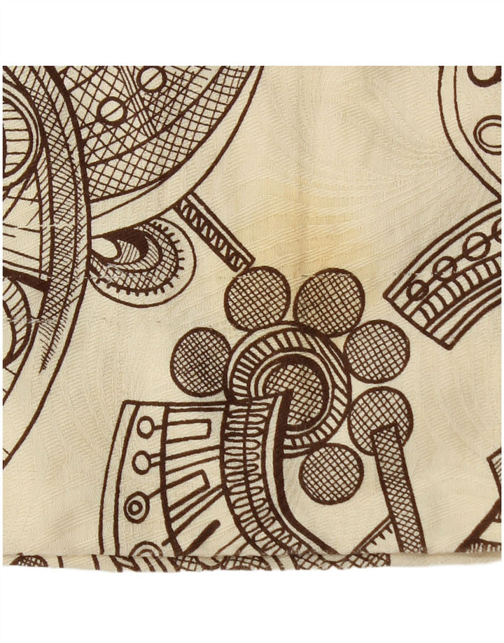 Vintage γυναικείο Abstract Pattern Bootcut Casual Παντελόνι W26 L28 Beige