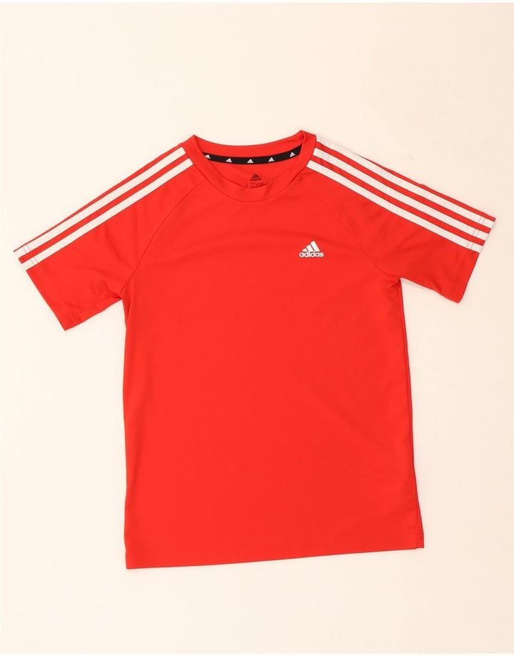 ADIDAS Boys Aeroready T-Shirt Top 11-12 Years Red Polyester Vintage Adidas and Second-Hand Adidas from Messina Hembry 