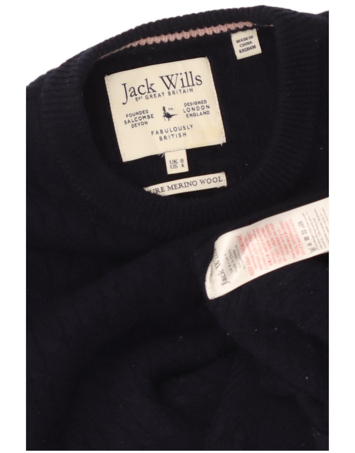 JACK WILLS Γυναικείο πουλόβερ με λαιμόκοψη UK 8 Small Navy Blue