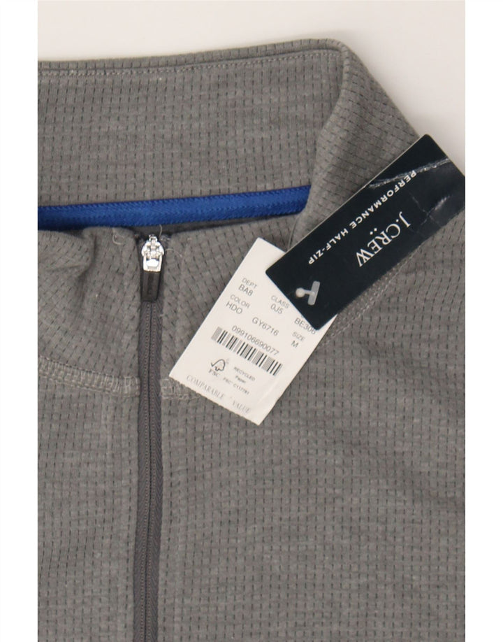J. CREW Mens Zip Neck Pullover Tracksuit Top Medium Grey Polyester Vintage J. Crew and Second-Hand J. Crew from Messina Hembry 