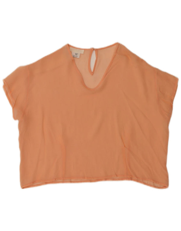 Vintage Γυναικεία Crop Μπλούζα Top IT 44 Medium Orange Silk