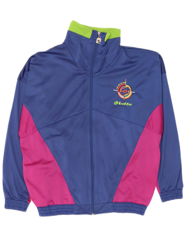 Lotto Mens Full Tracksuit Large Blue Colourblock Polyester